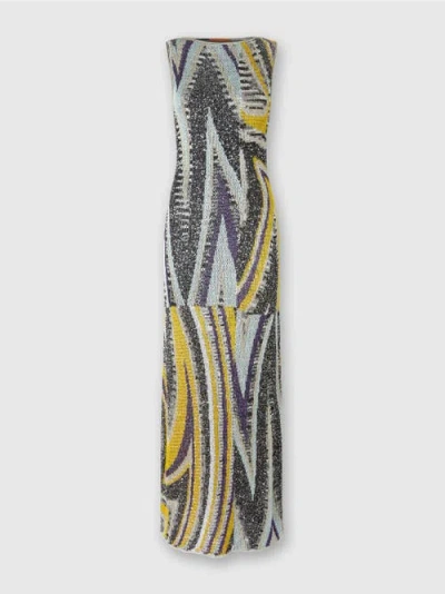 Missoni Langes Ärmelloses Kleid Aus Zick-zag-lamé Aus Viskosemischung In Multicoloured