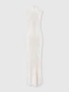 Missoni Sequin-embellished Ribbed Dress In White & Gold