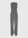 Missoni Long Sleeveless Dress With Deep Central Slit In Black & White