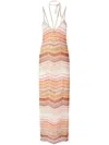 Missoni Long Sleeveless Dress With Striking Zigzag Pattern In Multicolor