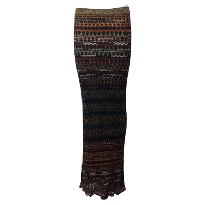 Pre-owned Missoni Long Stretch Skirt It 40 In Black