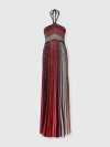 Missoni Long Striped Dress With Sequins And Neck Fastening In Black,red