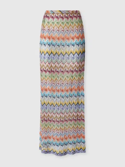 Missoni Long Viscose Lamé Cover-up Skirt In Multi