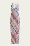 Missoni Sleeveless Chevron-knit Maxi Dress