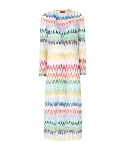 Missoni Long Zig Zag Lace Cardigan In Multi