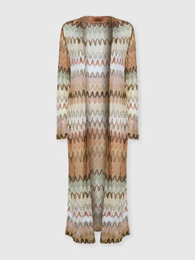 Missoni Long Zig Zag Lace Cardigan In Multicoloured
