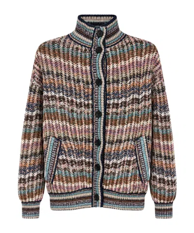 Missoni Long-sleeve Single-breasted Cardigan In Multi