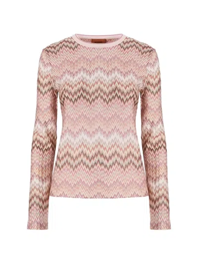 Missoni Long-sleeve Viscose Sweater With Snake Motif In Multi
