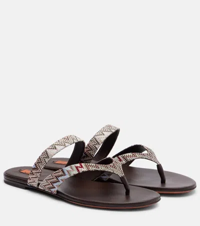 Missoni Luise Zigzag Thong Sandals In Multi