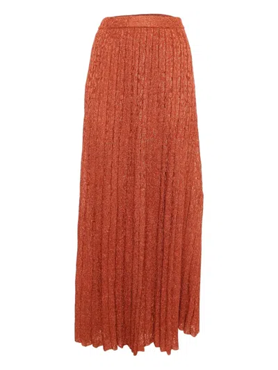 Pre-owned Missoni Lurex-detail Maxi Skirt In Orange