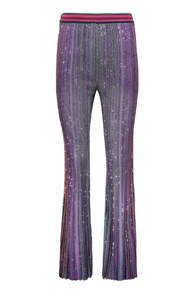 Missoni Lurex Details Knit Trousers In Multicolor