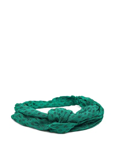 Pre-owned Missoni Lurex Knit Headband In Green