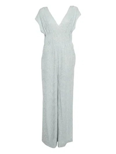 Pre-owned Missoni Lurex-knit Jumpsuit In Gray