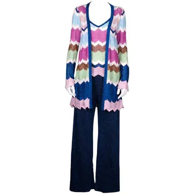 Pre-owned Missoni Lurex Knit Pant Suit In Gray