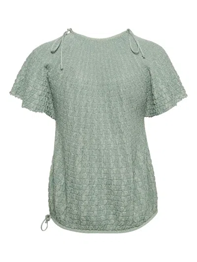 Pre-owned Missoni Lurex-knit Top In Green