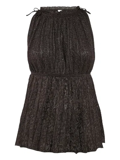 Pre-owned Missoni Lurex Pleated Top In Brown