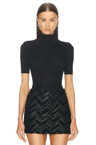 Missoni Lurex Roll Neck Top In Black