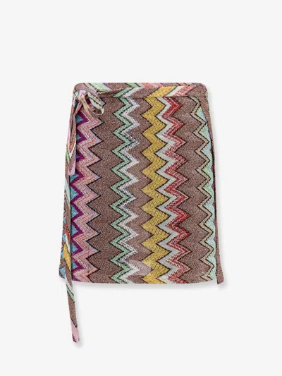 Missoni Lurex Skirt With Iconic Multicolor Motif