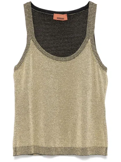 Missoni Lurex Tank Top In Gold