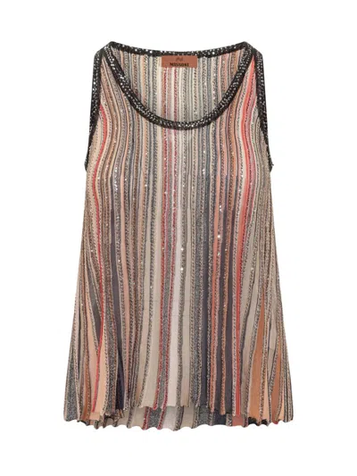 Missoni Lurex Striped Tank Top In Multicolour