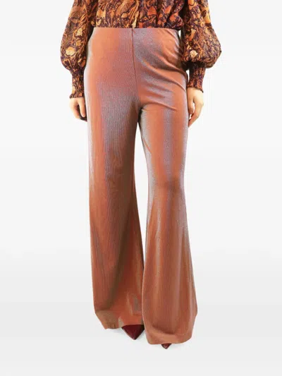 Pre-owned Missoni Lurex Wide-leg Trousers In Brown