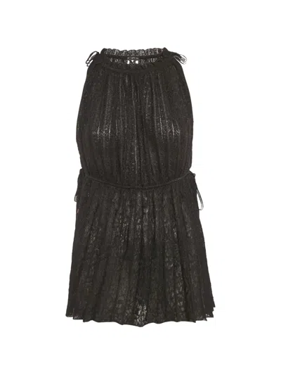 Pre-owned Missoni Lurex-knit Tunic Top In Black