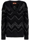 Missoni Zig Zag Sequined Oversized Sweater In Black