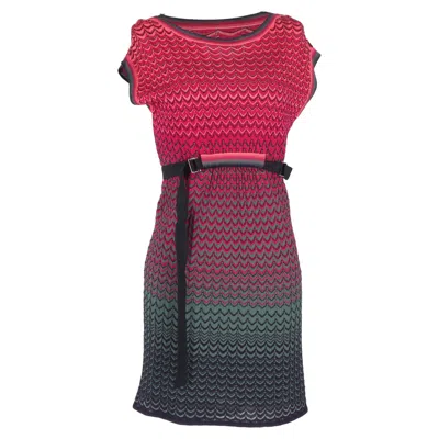 Missoni M  Belted Mini Dress In Multicolor Cotton