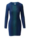 Missoni M  Bubble Knit Dress In Blue Polyester In Blue