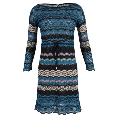 Missoni M  Knee-length Knit Dress In Blue Cotton In Multi