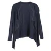 Missoni M  Knitted Asymmetric Cardigan In Navy Blue Wool In Blue