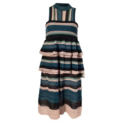 Missoni M  Lace Layered Knee-length Dress In Multicolor Polyester