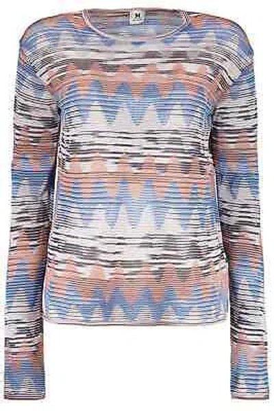 Pre-owned Missoni M  Long Sleeve Crew-neck Sweater In Blue