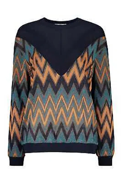 Pre-owned Missoni M  Long Sleeve Crew-neck Sweater In Blue