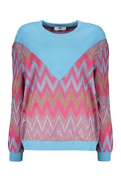 Pre-owned Missoni M  Long Sleeve Crew-neck Sweater In Blue