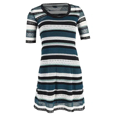 Missoni M  Mini Lace Detail Short Sleeve Dress In Multicolor Viscose