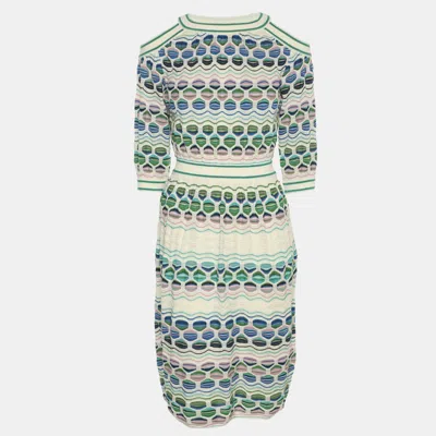 Pre-owned Missoni M  Multicolor Knit Cut Out Shoulder Dress S