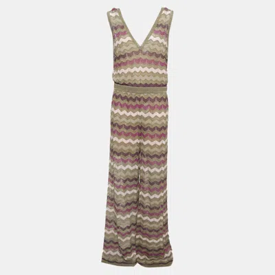 Pre-owned Missoni M  Multicolor Lurex Knit Sleeveless Jumpsuit L