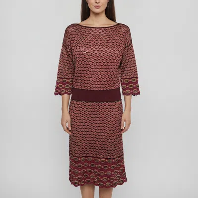 Pre-owned Missoni M  Multicolor Wave Patterned Jacquard Knit Dress Xxl
