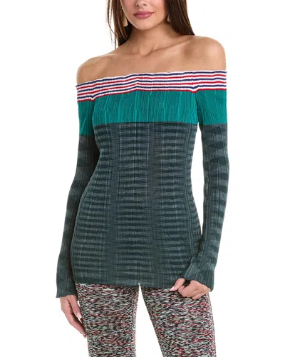 Missoni Off-shoulders Top In Green