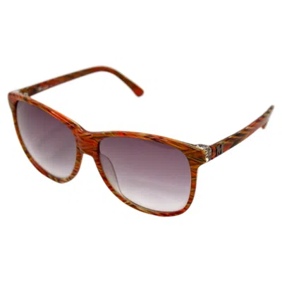 Pre-owned Missoni M  Orange Striped Acetate Wayfarer Style Sunglasses