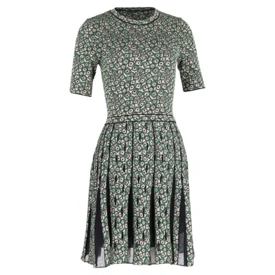 Missoni M  Patterned Jacquard Knit Dress In Green Polyamide