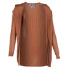 Missoni M  Ribbed Knit Cardigan In Brown Viscose In Brown