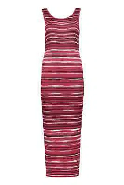 Pre-owned Missoni M  Ribbed Knit Dress In Red-purple Or Grape