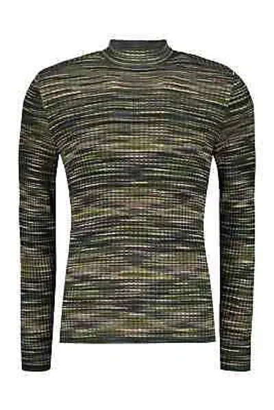 Pre-owned Missoni M  Ribbed Wool Turtleneck Sweater In Green
