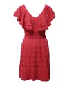 Missoni M  Ruffle Knitted Dress In Pink Cotton In Pink