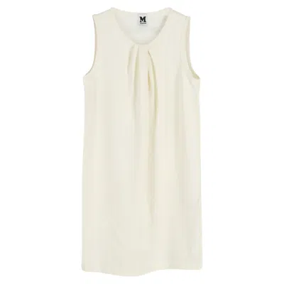 Missoni M  Stretch Mini Dress In Ivory Cotton In White