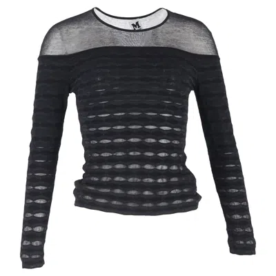 Missoni M  Textured Knit Sweater In Black Viscose