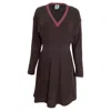 Missoni M  V-neck Mini Dress In Brown Wool In Brown