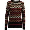 Shop Missoni M  Zigzag Stitched Crewneck Long-sleeve Top In Multicolor Viscose
